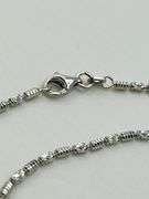 925 Sterling Silver Shimmering Ice Barrel Chain Necklace