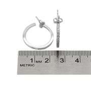 18K(750) Solid White Gold Natural Diamond Hoop Earrings