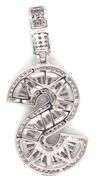 925 Sterling silver Initial S cubic zirconia pendant