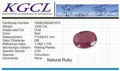 Huge Museum Size 1230 Ct Certified Natural Oval Cut Red Ruby Solitaire