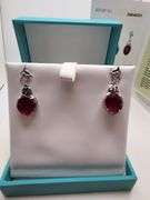 Magnificent pair of Ruby and diamond earring in Silver – EGL Certified