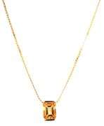 14kt Yellow gold 2.25ct emerald cut citrine pendant on chain