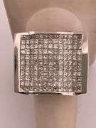 MEN'S CERTIFIED 14K WHITE GOLD DIAMOND RING 6.50 CARATS