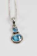 Sterling Silver Natural Blue Topaz Gemstone Pendant