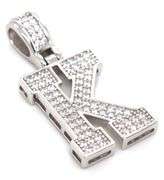 925 Sterling silver Initial K cubic zirconia pendant