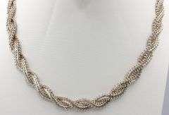 Set of Vintage 925 sterling silver Mexico braided double chain necklace and bracelet