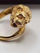 Very fine 18k gold hand made lion ring, 7.8gr, size: 6