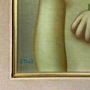 "Girl Posing with Flower" by Philippe Noyer (1917-1985)