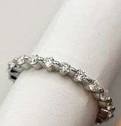 925 Sterling Silver Moissanite Single Prong Eternity Band