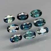Heated only! 3.28ct blue green Sapphire set