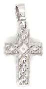 925 Sterling silver religious cross cubic zirconia pendant