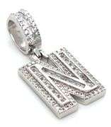 Initial N cubic zirconia pendant in 925 sterling silver
