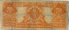 $20 Series 1922 Gold Certificate.