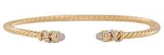 David Yurman 0.27ctw Diamond Petite Helena Cablespira Bracelet in 18K
