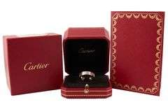 Cartier Classic Model Love Band Ring in 18K W/Box and Paper, SZ 64