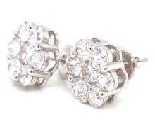 925 Sterling silver flower style cubic zirconia stud earrings