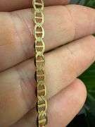 10k Yellow Gold Solid Mariner Chain Marina Anchor Link 4mm Necklace 24"