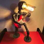 Steampunk Electric Bass Guitar Table Lamp