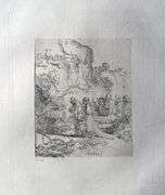 Extremely Rare and Collectible Antique Etching After Rembrandt, c. 1880