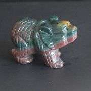 1 Hand Carved Indian Agate Crystal Bear