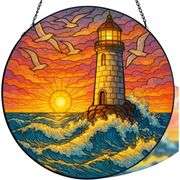 Lighthouse Stained Glass Window Hanging Sun Catcher