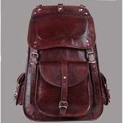 Full Grain Leather Laptop Backpack Travel Rucksack