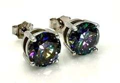 Stunning 4 Ctw Russian Color Change Lab Created Alexandrite Earrings