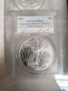 2003 Autographed Jessica Lynch Silver Eagle Set, PCGS MS69