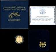 2007 Jamestown BU Commemorative $5 Gold Piece w/Box & COA