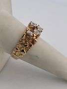 MEN'S BRAND NEW CERTIFIED BRAND NEW 14K GOLD AND DIAMOND NUGGET RING