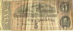 $5 Feb 17 1864 CSA Note