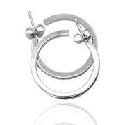 18K(750) Solid White Gold Natural Diamond Hoop Earrings
