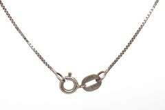 14kt White gold blue topaz pendant on box chain necklace