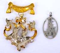 Vintage Sterling Disney Cinderella Pin and Castle Pendant