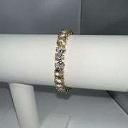 18 Kt Yellow Gold Plated 32.5 Ctw Lab Simulated Diamond Tennis Bracelet