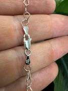 Sterling Silver Italian Love Heart Chain 4.5mm Solid 925 Italy Infinity Promise Necklace 14"