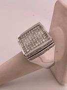 MEN'S CERTIFIED 14K WHITE GOLD DIAMOND RING 6.50 CARATS