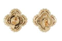 New 1.03ctw Round Diamond Clover Shaped Stud Earrings in 14K