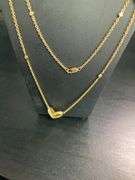 CERTIFIED 18K YELLOW GOLD LONG STATION NECKLACE WITH DIAMONDS