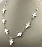 925 Sterling silver mother of pearl cross link necklace