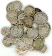 Lot of 52 Assorted Silver Barber Coins
