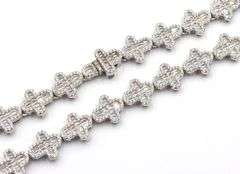 925 Sterling silver white cubic zirconia cross link necklace