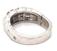 Platinum 1ctw baguette and round diamond wide band