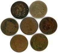 7 Different Indian Head Cents: 1859-1903