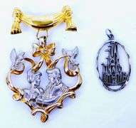 Vintage Sterling Disney Cinderella Pin and Castle Pendant