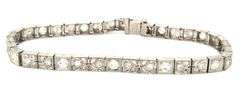 Antique Art Deco style platinum diamond link bracelet