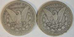 Great scarce pair of Carson City Morgan Silver Dollars from 1882-CC and 1891-CC