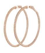 2.00ctw Round Diamond Inside Out Hoop Earrings in 14K