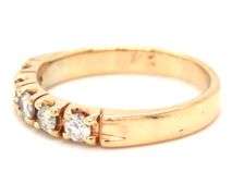 14kt Yellow gold 0.30ctw 5 stone diamond band