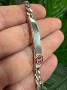 Sterling Silver 925 6mm Medical Alert Bracelet 8"